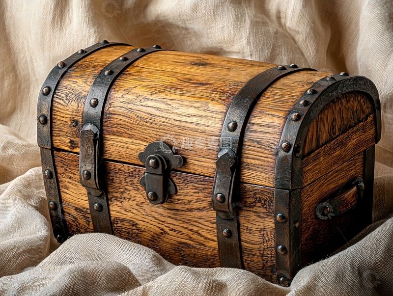 高清大图下载【趣麦麦图】复古木质宝箱