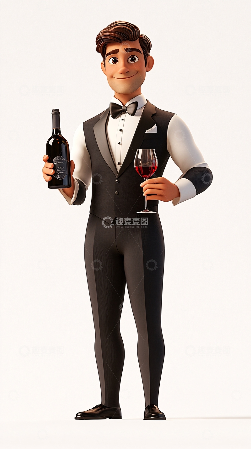 高清大图下载【趣麦麦图】卡通绅士