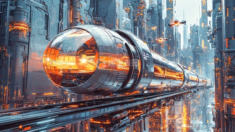 高清大图下载【趣麦麦图】未来科技高铁