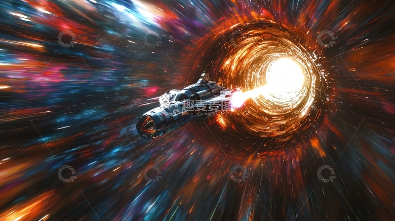 高清大图下载【趣麦麦图】飞船穿越时空隧道