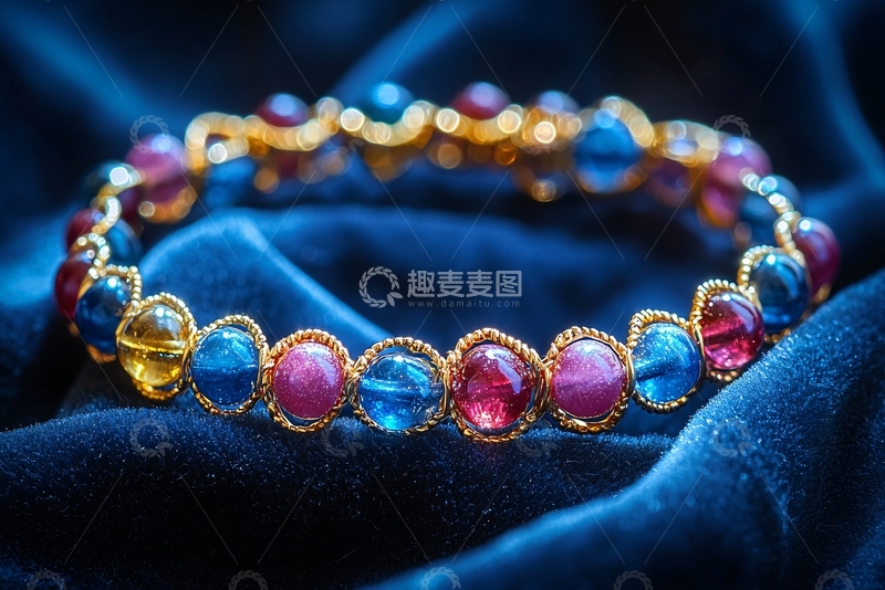 高清大图下载【趣麦麦图】彩色宝石手链