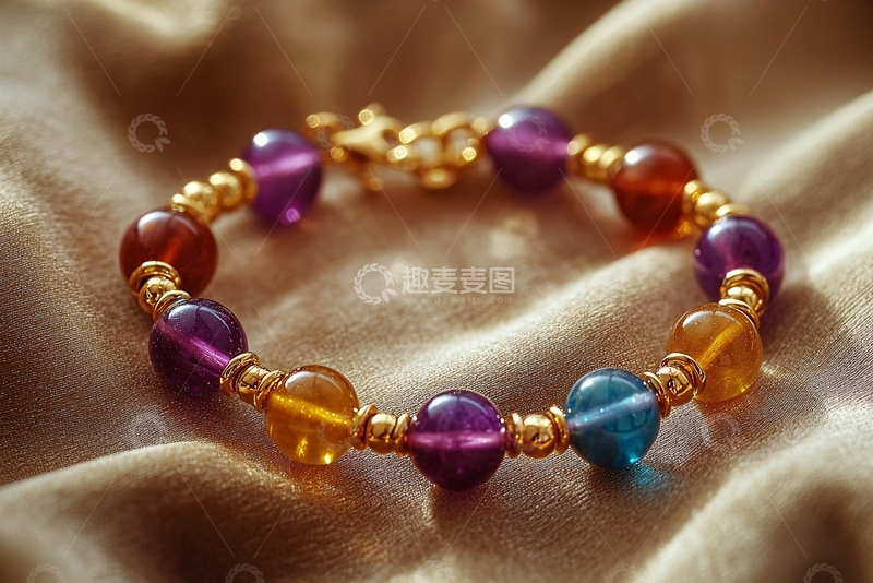 高清大图下载【趣麦麦图】彩色宝石手链