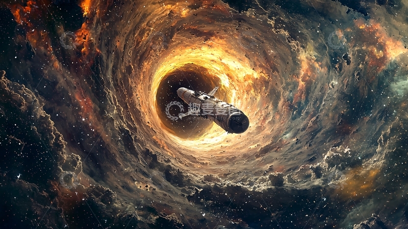 高清大图下载【趣麦麦图】宇宙飞船进入黑洞