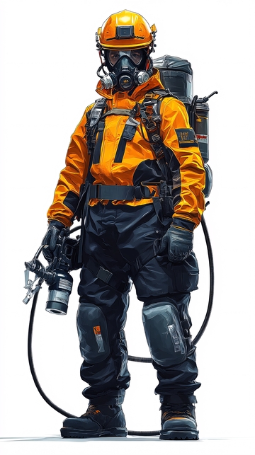 穿着防护服的人