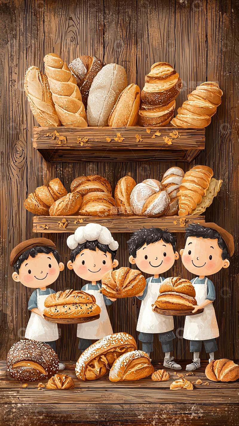 高清大图下载【趣麦麦图】卡通面包店