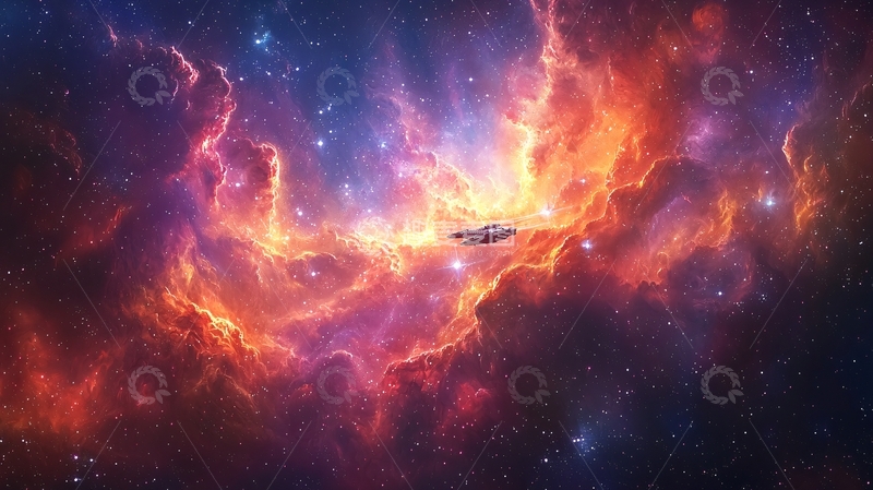 高清大图下载【趣麦麦图】宇宙飞船星云