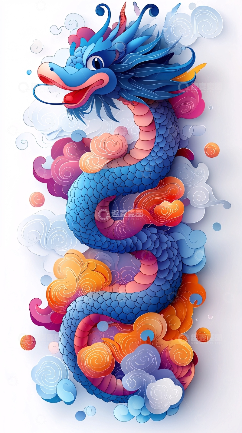 高清大图下载【趣麦麦图】卡通龙