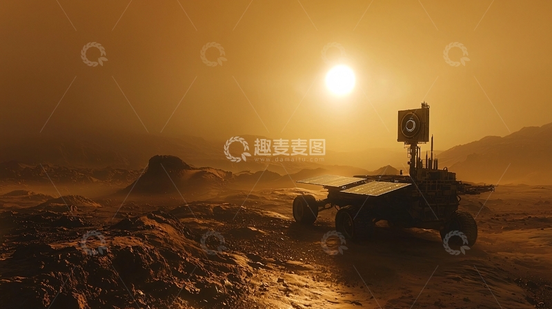 高清大图下载【趣麦麦图】火星探测器日落