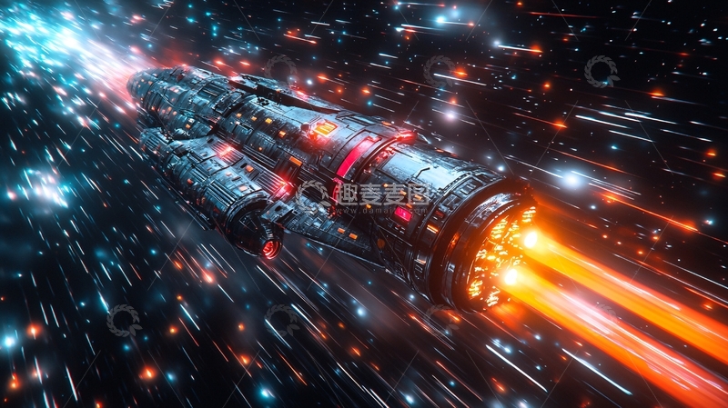 高清大图下载【趣麦麦图】宇宙飞船超光速飞行