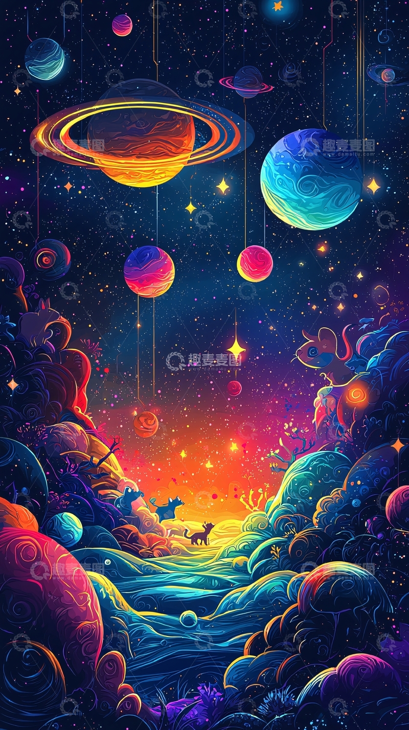 高清大图下载【趣麦麦图】梦幻宇宙星球