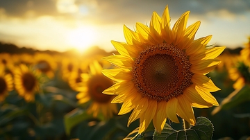 夕阳下向日葵田野