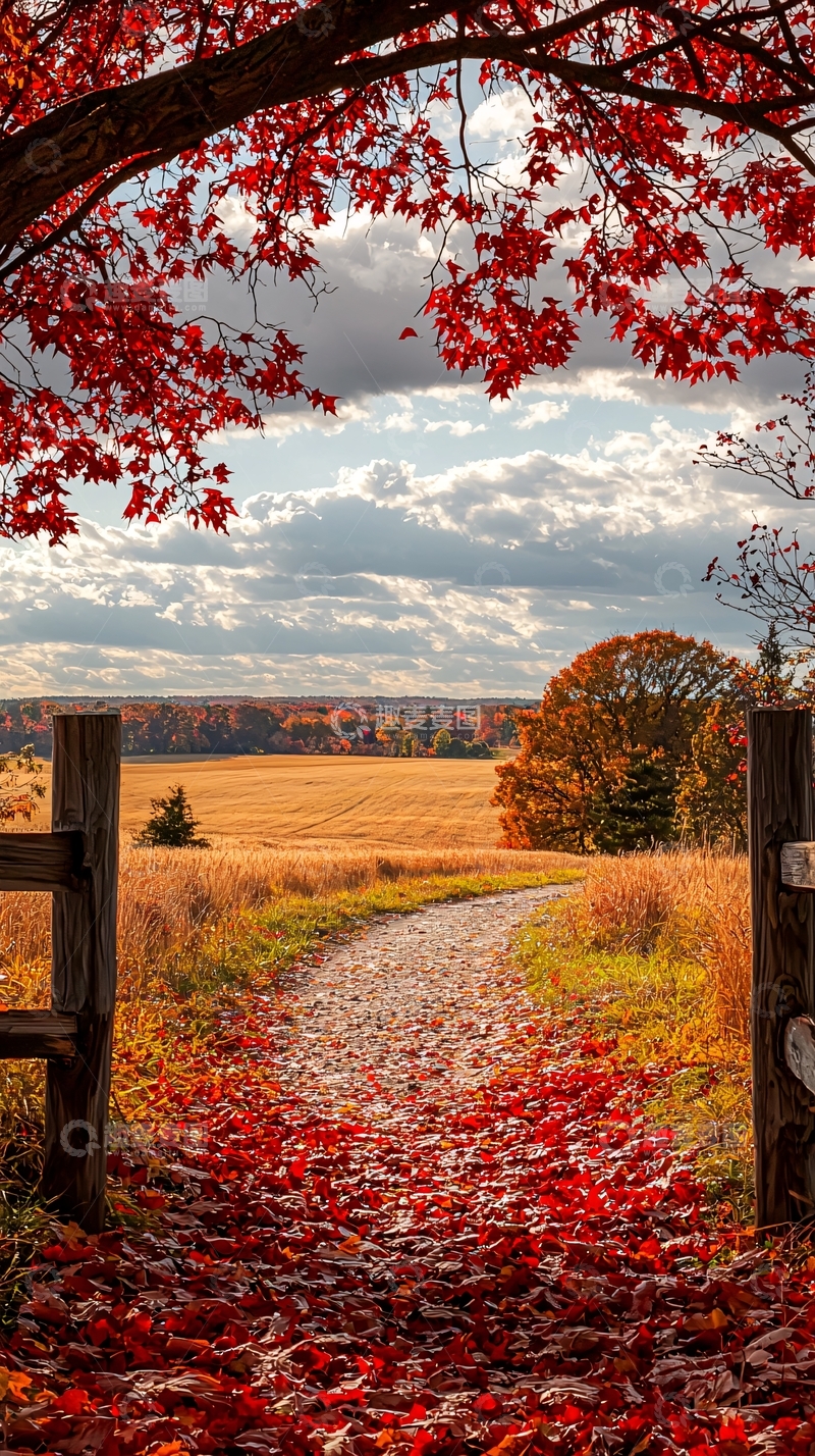 高清大图下载【趣麦麦图】秋日田园小路