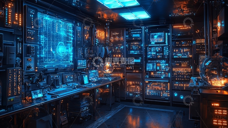 高清大图下载【趣麦麦图】未来科技控制室