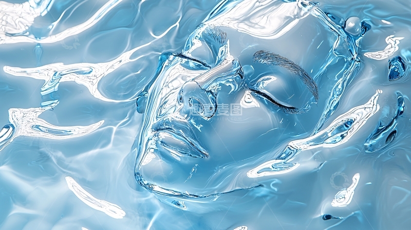 高清大图下载【趣麦麦图】水中的银色女性面庞