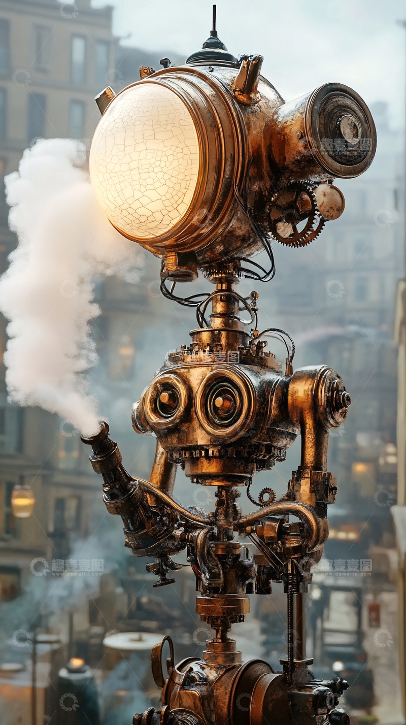 高清大图下载【趣麦麦图】蒸汽朋克机器人