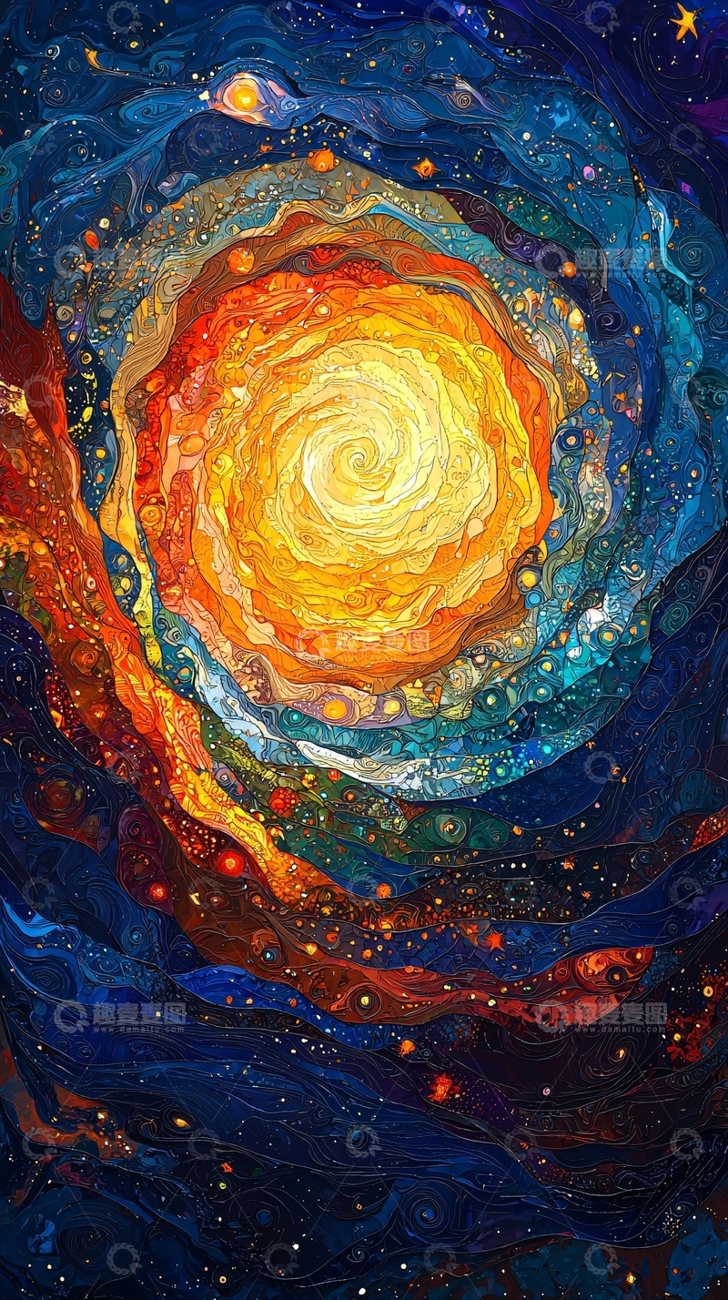 高清大图下载【趣麦麦图】星空漩涡的艺术绘画