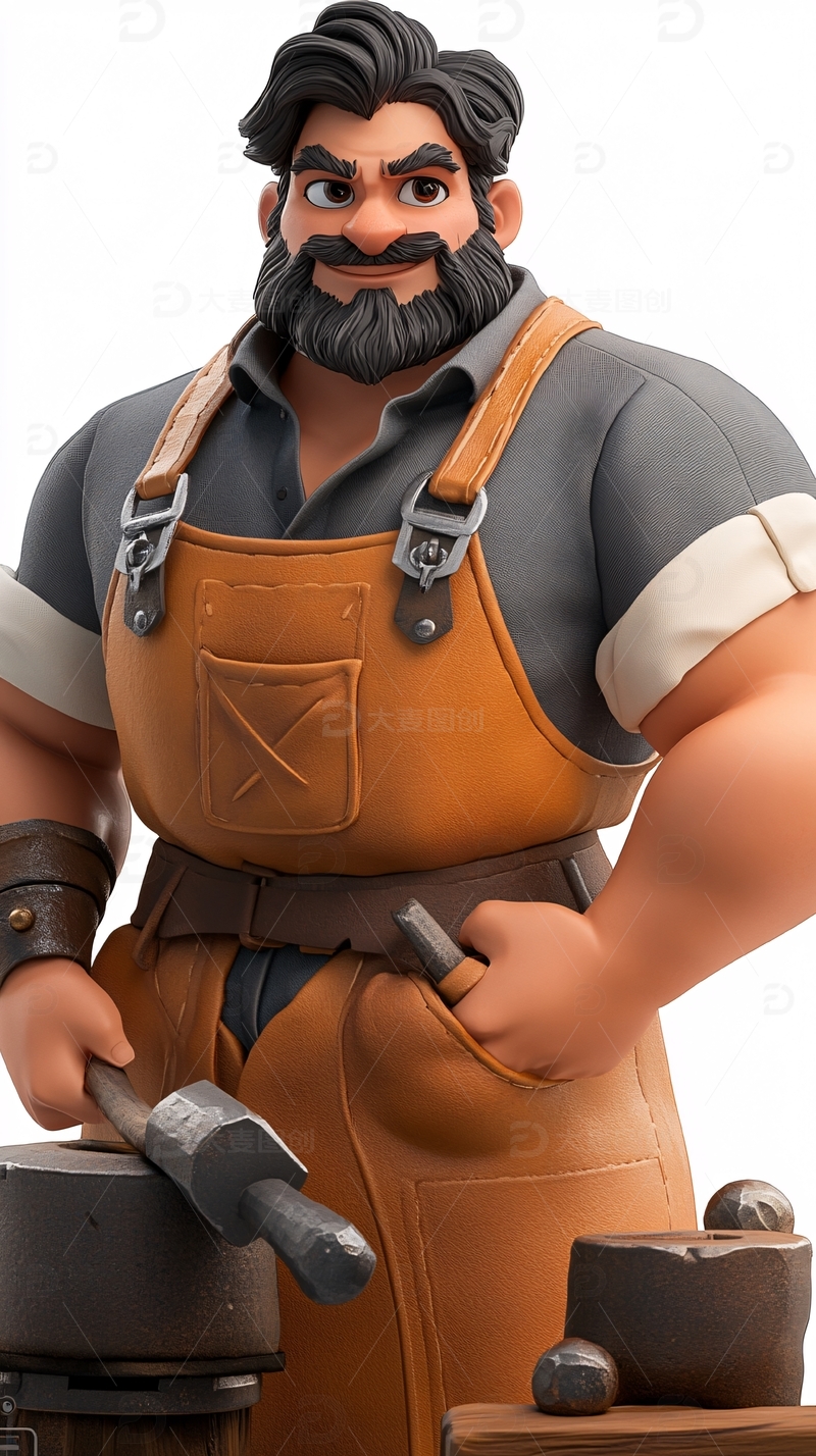 高清大图下载【趣麦麦图】强壮的动画人物