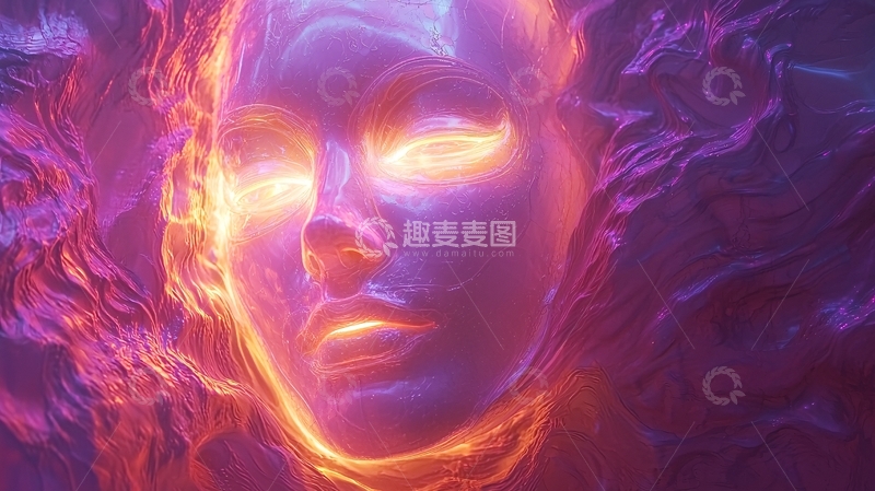 高清大图下载【趣麦麦图】光影火焰人脸