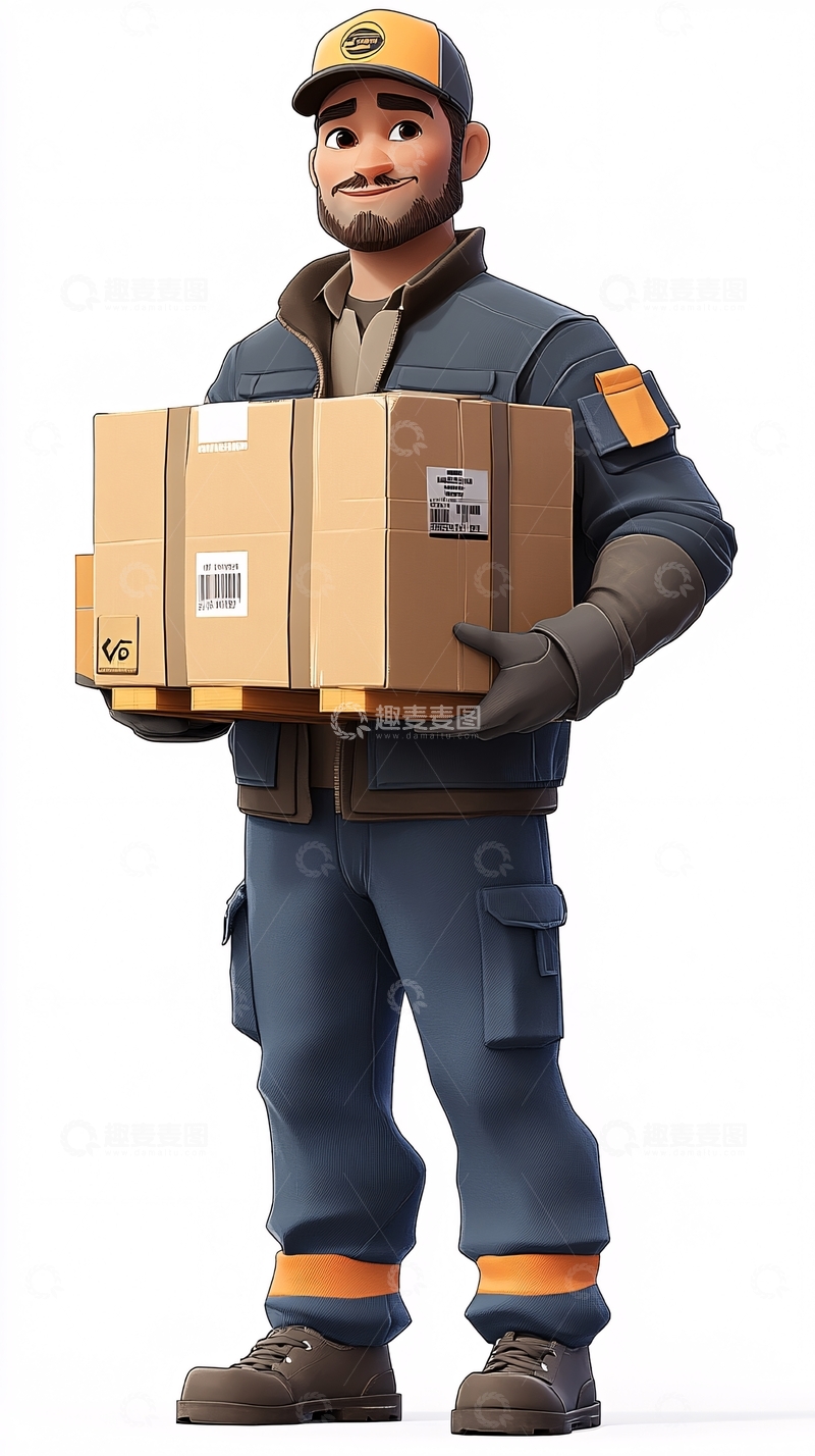 高清大图下载【趣麦麦图】卡通快递员