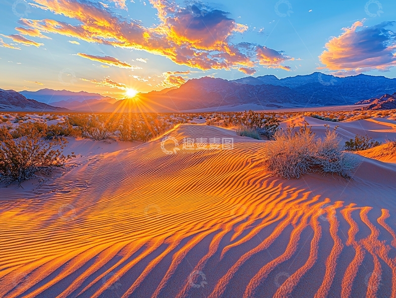 高清大图下载【趣麦麦图】沙漠日落