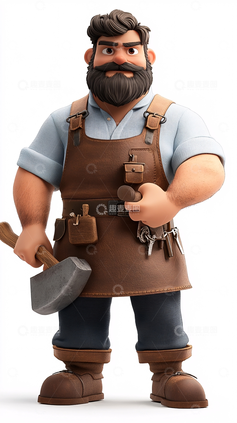高清大图下载【趣麦麦图】卡通木匠