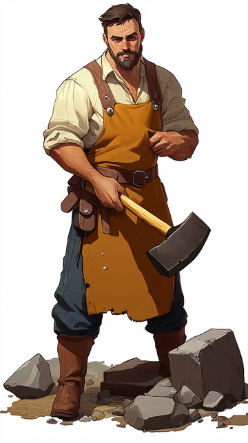 强壮的男性铁匠