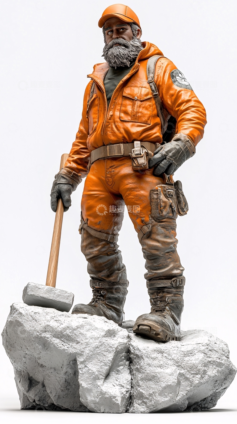高清大图下载【趣麦麦图】户外探险家雕像