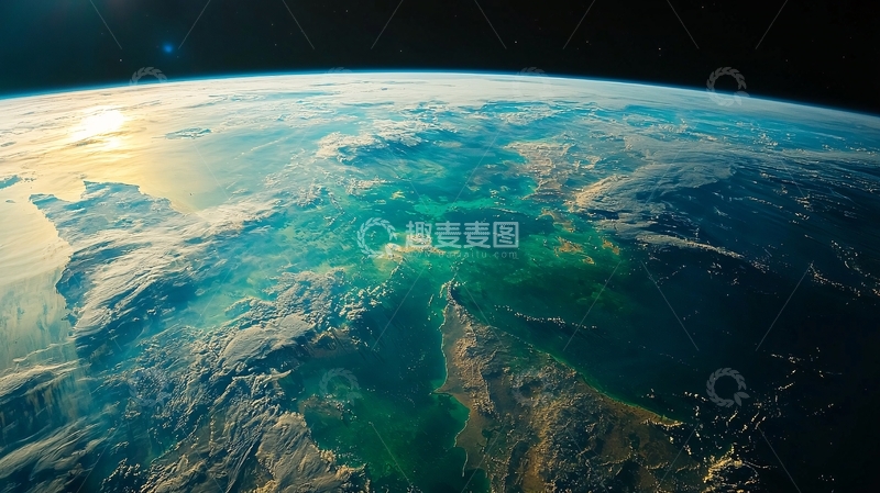 高清大图下载【趣麦麦图】地球太空俯瞰图
