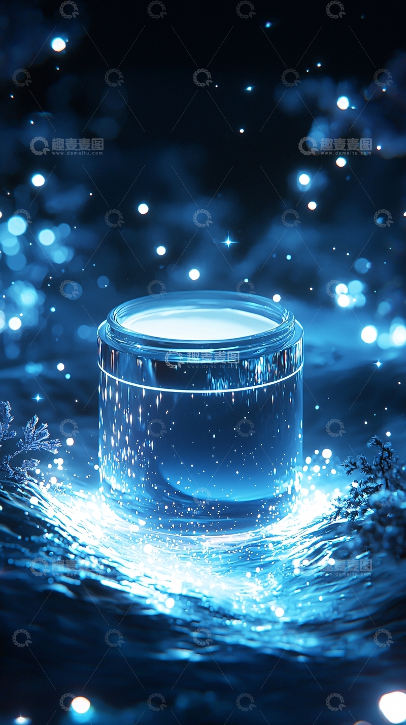 高清大图下载【趣麦麦图】蓝色梦幻护肤品