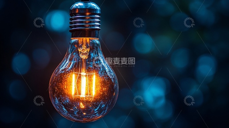 高清大图下载【趣麦麦图】光芒四射的灯泡