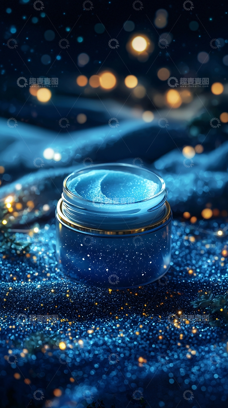 高清大图下载【趣麦麦图】蓝色星空护肤霜