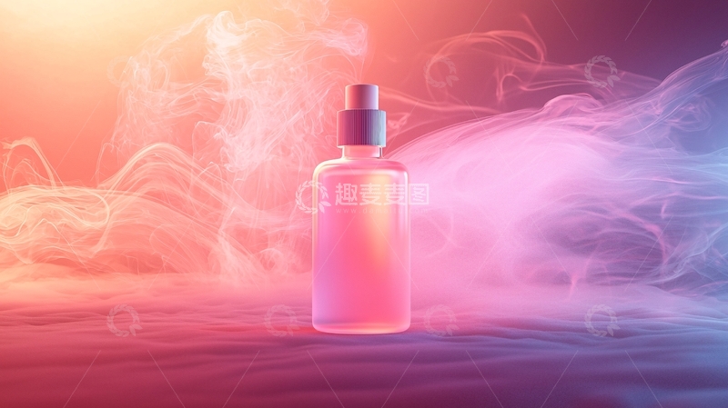 高清大图下载【趣麦麦图】烟雾缭绕的玻璃瓶