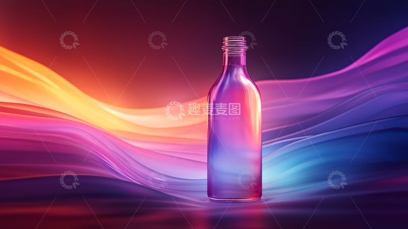 高清大图下载【趣麦麦图】彩色光影中的瓶子