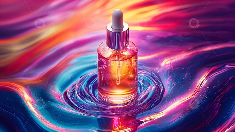 高清大图下载【趣麦麦图】炫彩液体中精油瓶