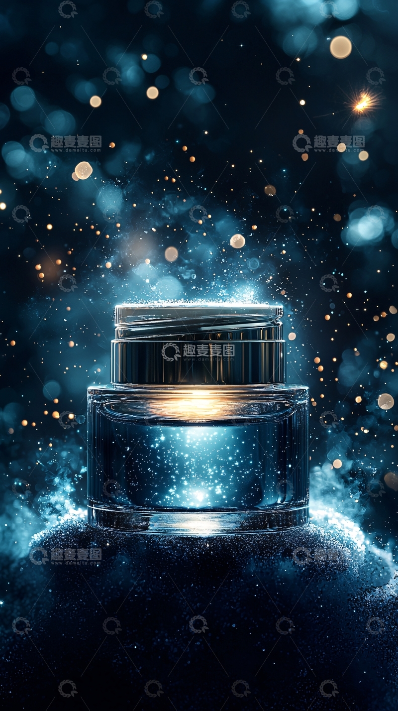 高清大图下载【趣麦麦图】深蓝色瓶装香水