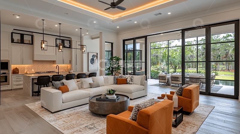 高清大图下载【趣麦麦图】现代简约开放式客厅