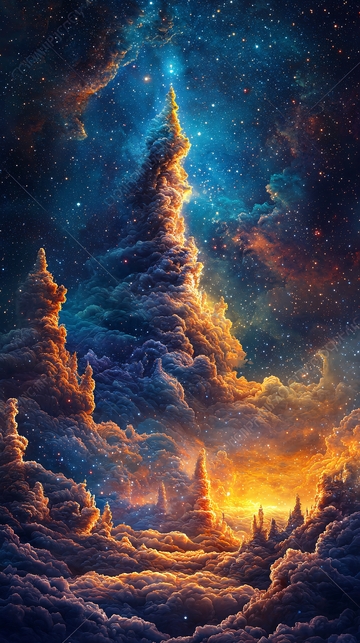 宇宙云海中的高塔