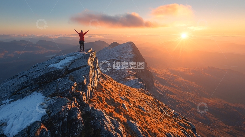 高清大图下载【趣麦麦图】山顶上的胜利者
