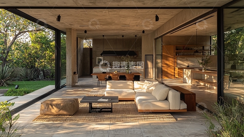 高清大图下载【趣麦麦图】现代简约户外客厅