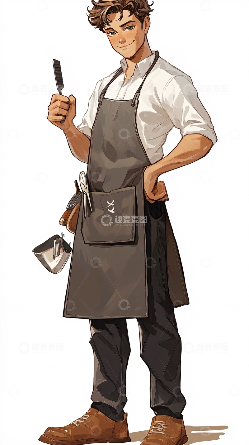 高清大图下载【趣麦麦图】帅气男发型师