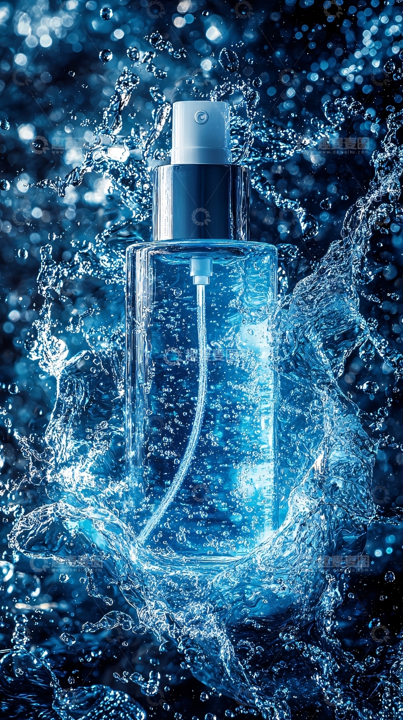 高清大图下载【趣麦麦图】蓝色喷雾瓶