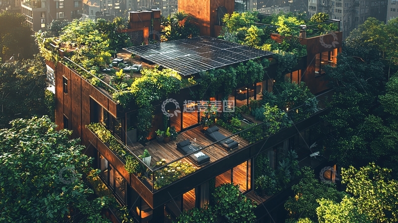 高清大图下载【趣麦麦图】绿植覆盖的现代建筑