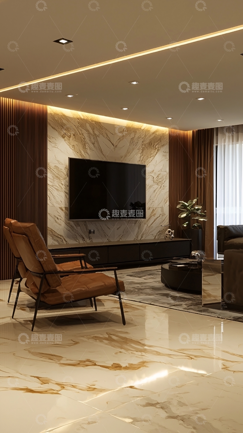 高清大图下载【趣麦麦图】现代轻奢客厅装修设计