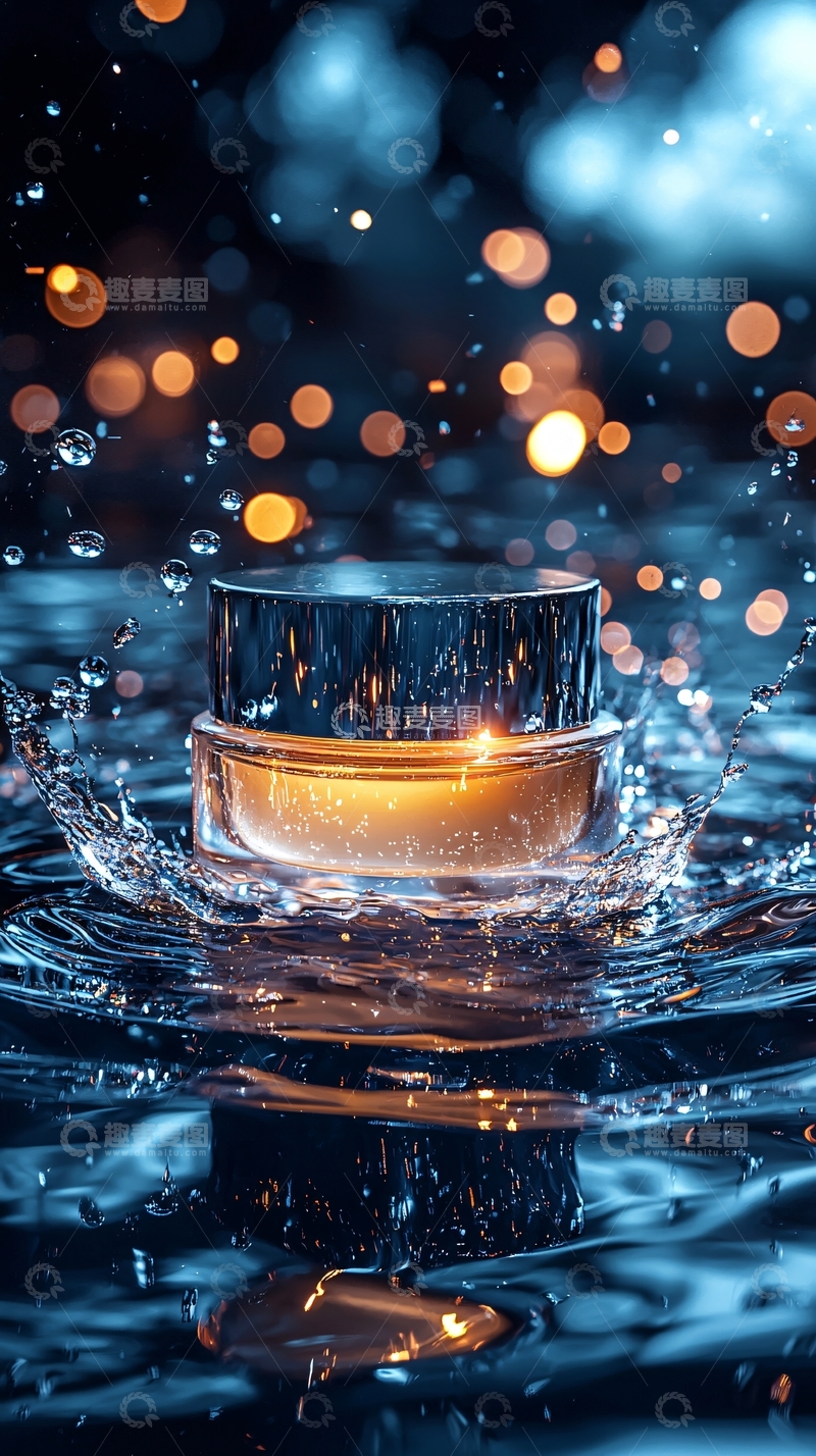 高清大图下载【趣麦麦图】化妆品在水中溅起水花