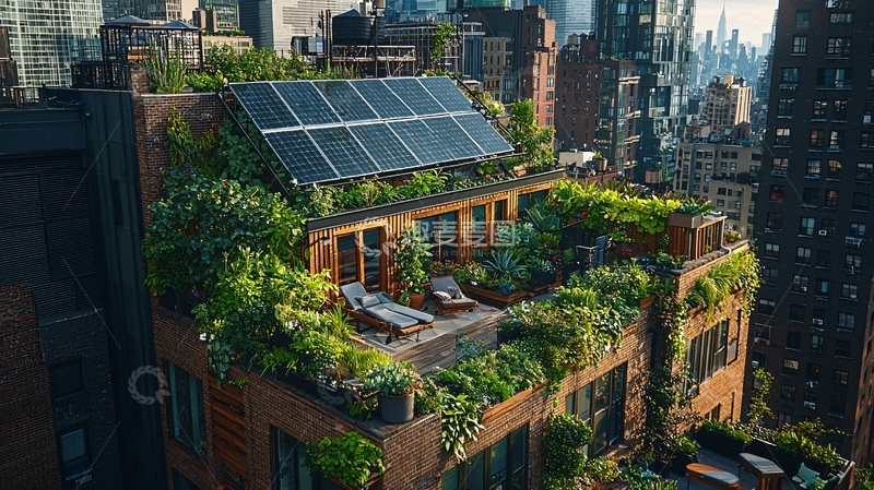 高清大图下载【趣麦麦图】绿色屋顶