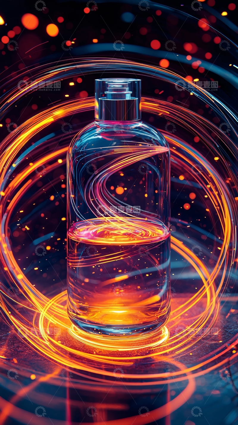 高清大图下载【趣麦麦图】光影流动的香水瓶