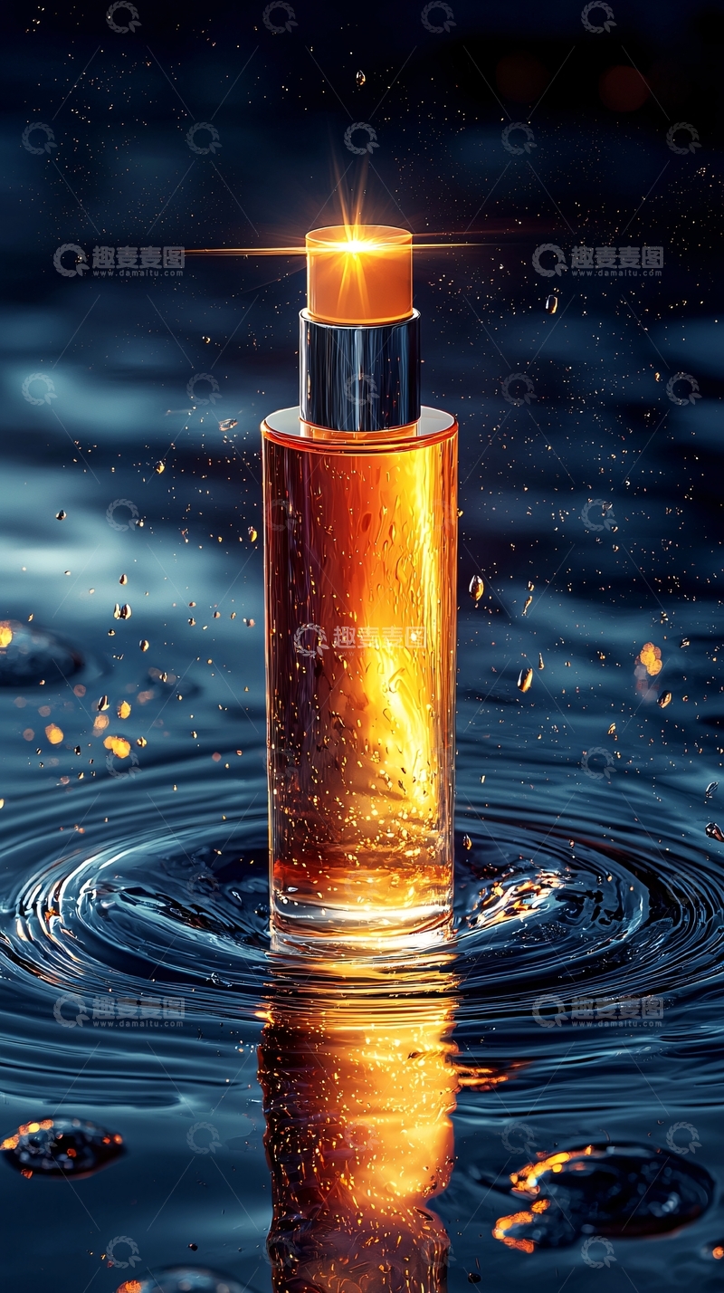 高清大图下载【趣麦麦图】金色香水瓶