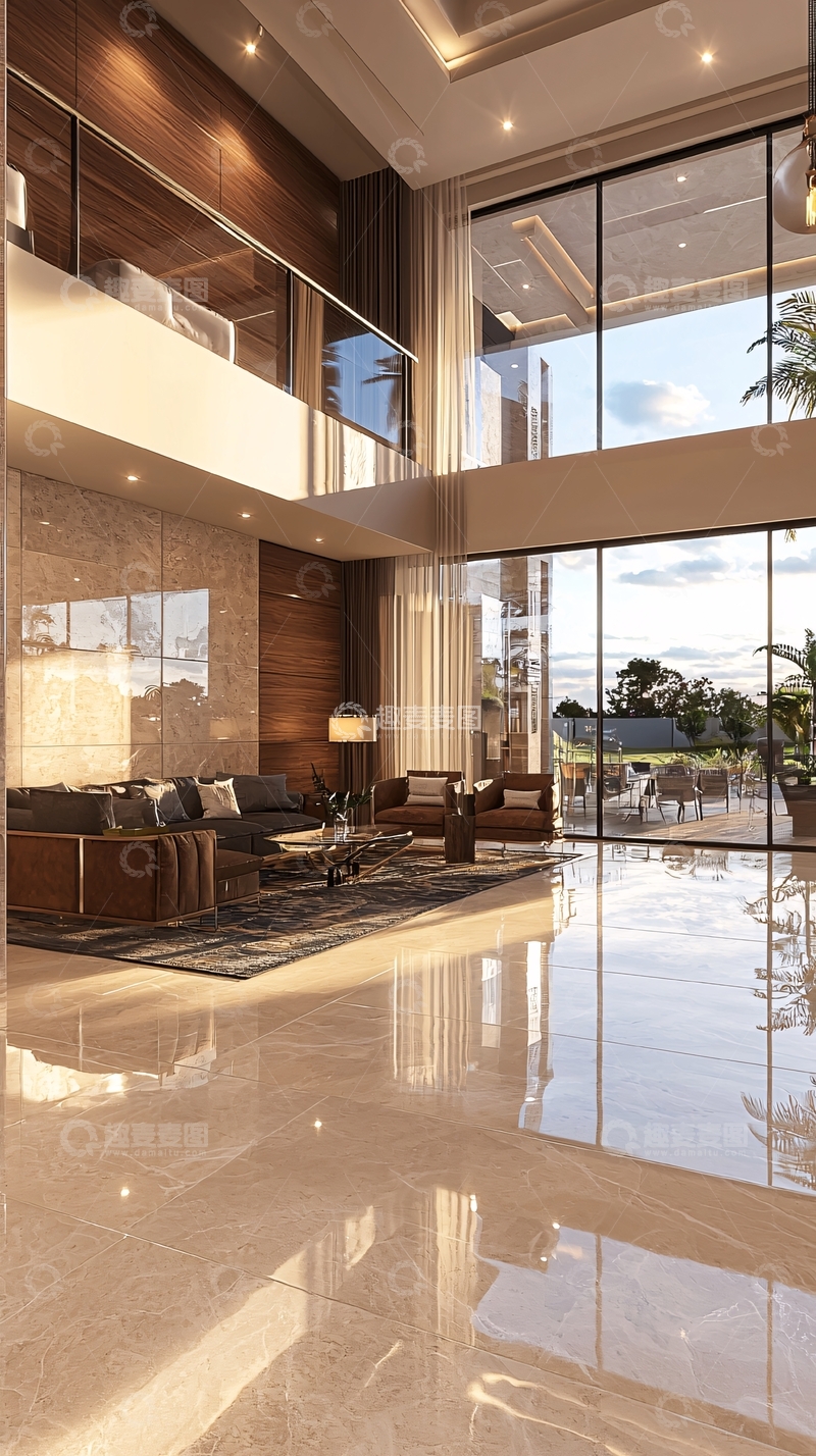 高清大图下载【趣麦麦图】现代豪华别墅客厅
