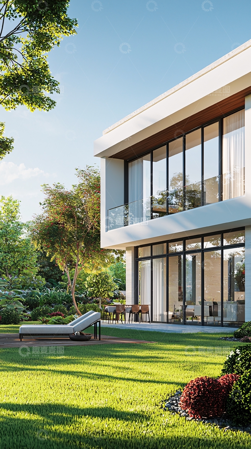 高清大图下载【趣麦麦图】现代简约别墅花园