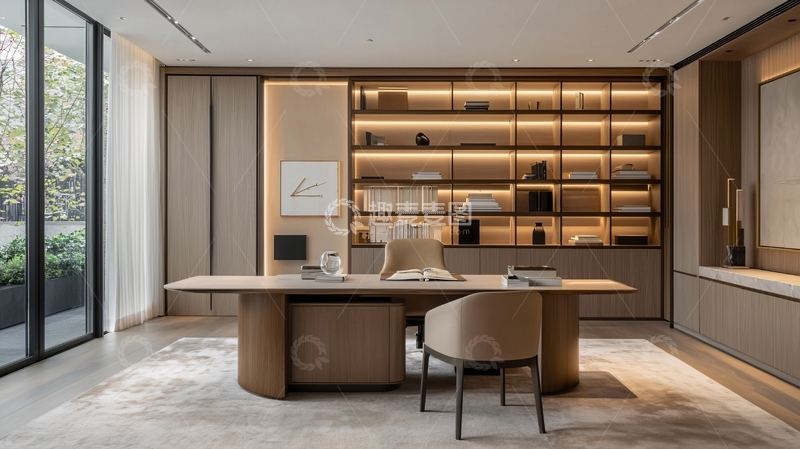 高清大图下载【趣麦麦图】现代轻奢书房设计